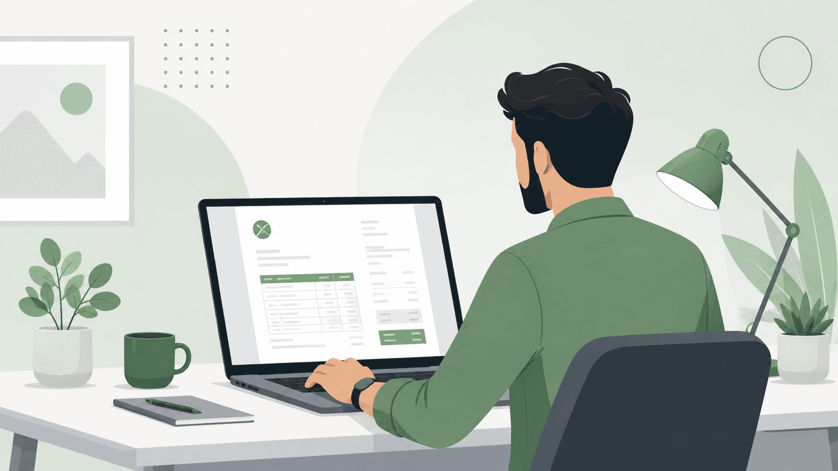 Freelancer reviewing a professional invoice on Zapledger before sending to a client