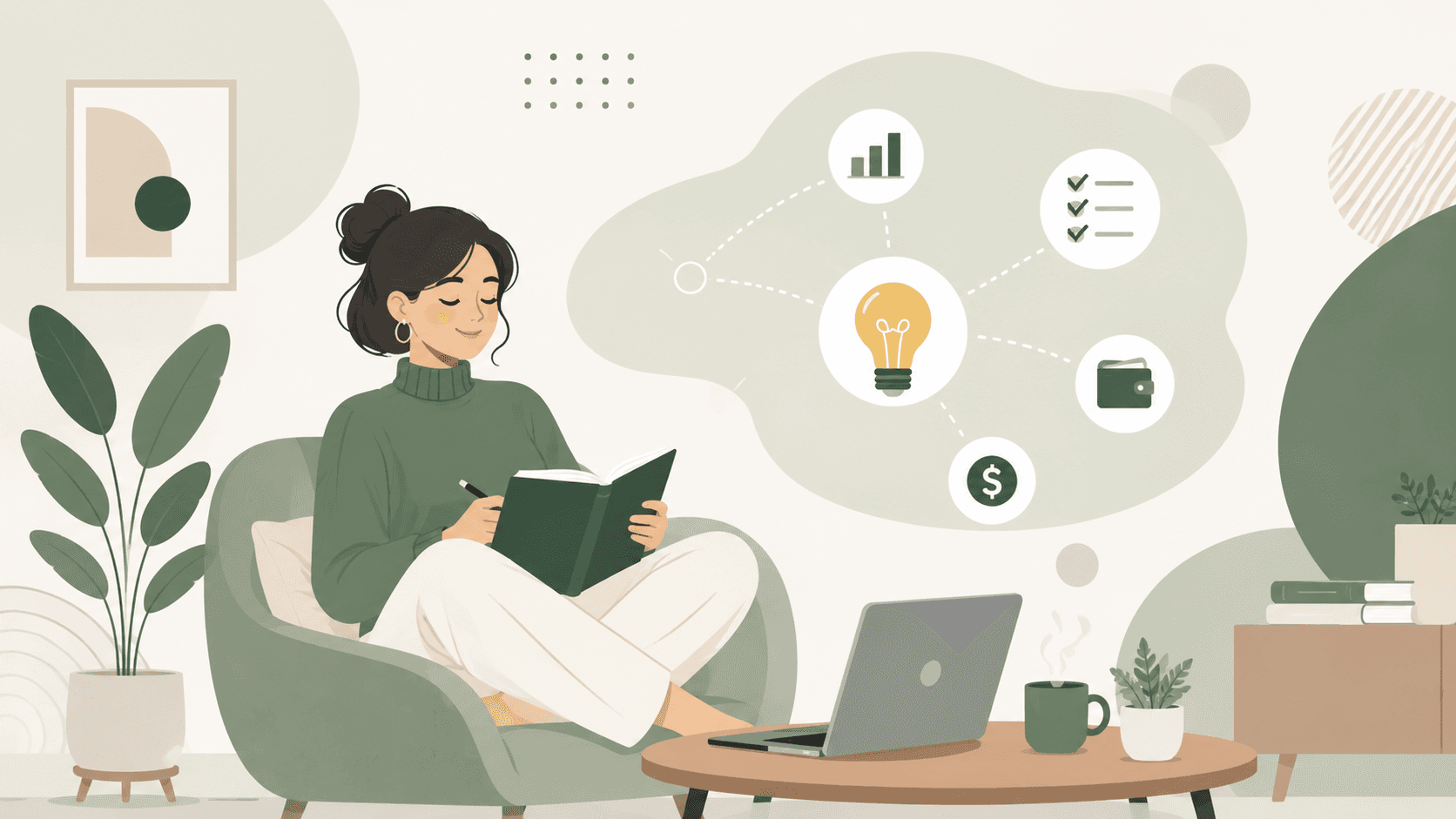 Freelancer reviewing expenses on a laptop with Zapledger dashboard